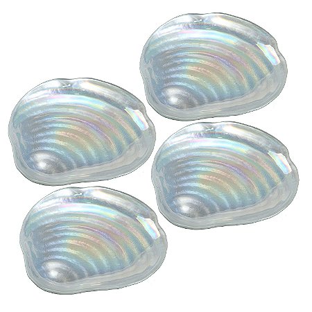 JG CENTRO MESA DEEP SEA 4 PECAS VIDRO 17X16X2CM BRANCA