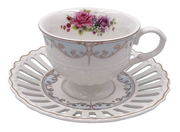 JG 12 PECAS MON CHERI PARA CAFE EM PORCELANA 80ML