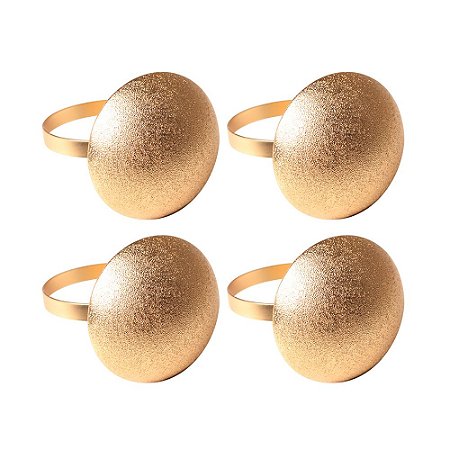 JOGO DE 4 ANEIS PARA GUARDANAPO EM FERRO D4XA5,4CM COR DOURADO