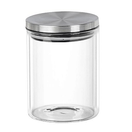 PORTA MANTIMENTO VIDRO BOROSSILICATO TAMPA METAL 800ML