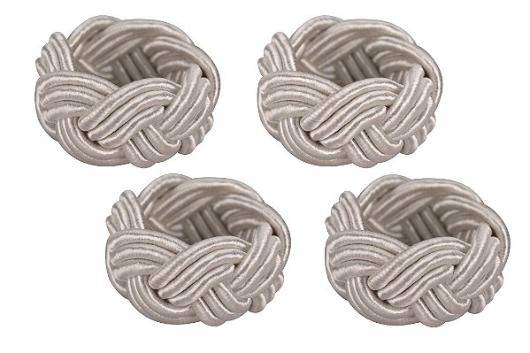 JG DE 4 ANEIS PARA GUARDANAPO COTTON EM ALGODAO 11X3CM PRATA