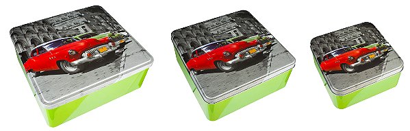 JG 3 LATAS P/ ORGANIZACAO CARRO VERM