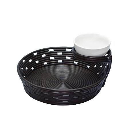 PETISQUEIRA RATTAN C/ BOWL PORC LATICE