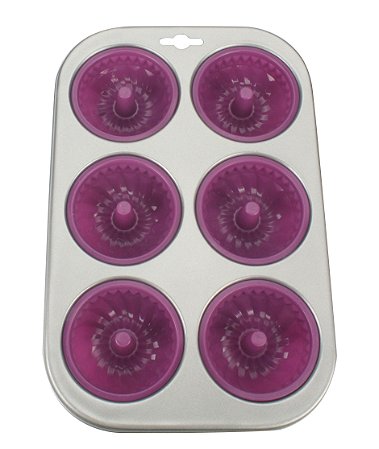 FORMA P/CUP CAKE MUFFIN AÇO CARBONO E SILICONE P/ 6 UN ROXA
