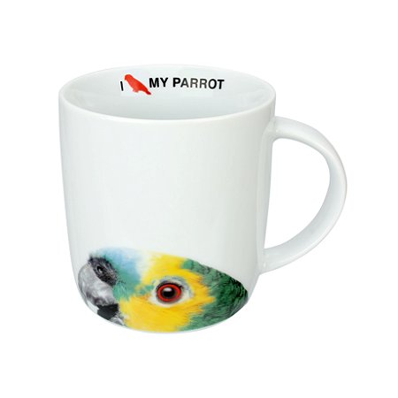 CANECA I LOVE MY PET PARROT EM PORCELANA 340ML