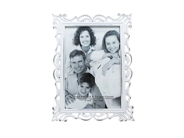 PORTA RETRATO EM ZAMAC 8X13CM SPRAY BRANCO