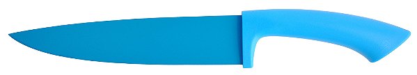 FACA DO CHEFE EM INOX ANTIADERENTE 33.5CM AZUL