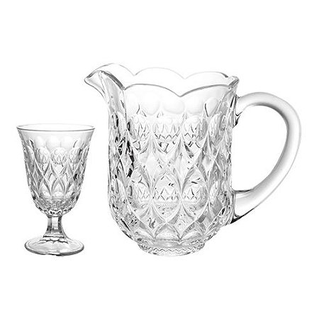 JOGO PARA REFRESCO ANGELICA 7 PECAS EM VIDRO (1,3L+6X240ML)