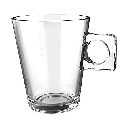 JOGO DE 6 XICARAS PLAIN COFFEE TIME EM VIDRO 80ML