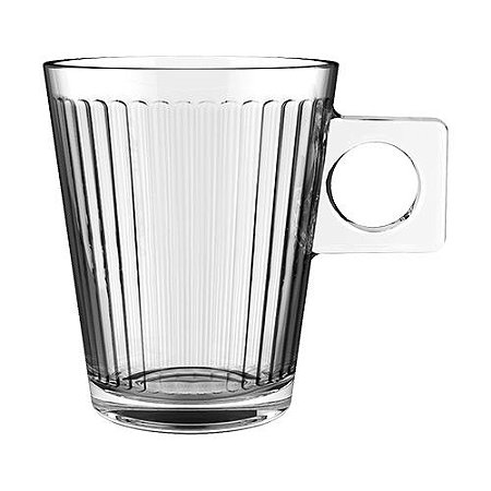 JOGO DE 6 XICARAS LINES COFFEE TIME EM VIDRO 80ML