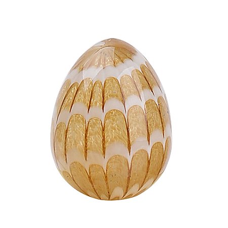 ENFEITE GEO EM VIDRO D7,5XA9,5CM COR AMBAR