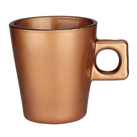 JOGO DE 4 XICARAS PLAIN COFFEE TIME EM VIDRO 80ML COR MARROM