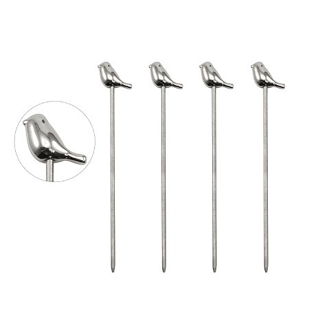 CJ APERITIVO BIRD 4 PECAS EM ACO INOX L10XP2XA15CM COR PRATA