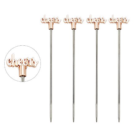 CJ APERITIVO CHEERS 4 PECAS ACO INOX L10XP2XA15CM COR COBRE