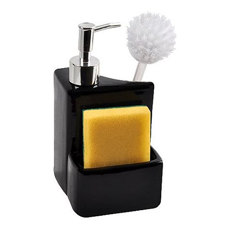 JOGO 3 PECAS P/ COZINHA CERAMICA 11X10X21CM 430ML COR PRETO