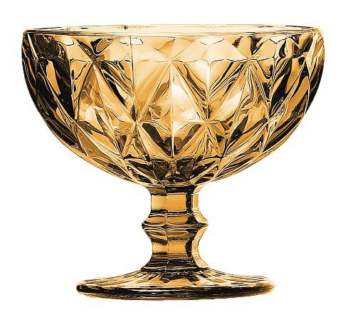 JG 6 TACAS MULTIUSO MATELASSE EM VIDRO 310ML A10CM AMBAR