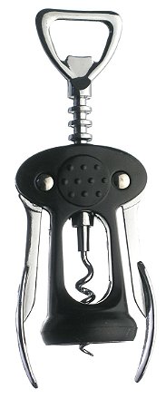 SACA-ROLHAS EM ZAMAC E PLÁSTICO 17CM PRETO