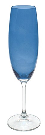 JG 6 TAÇAS CHAMPANHE ANNA AZUL EM CRISTAL ECOLÓGICO 220ML