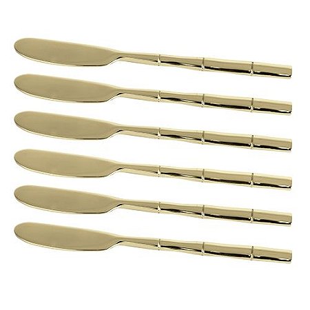 JG 6 ESPATULAS STEEL WOOD ACO INOX CABO BAMBU E CX PRETA