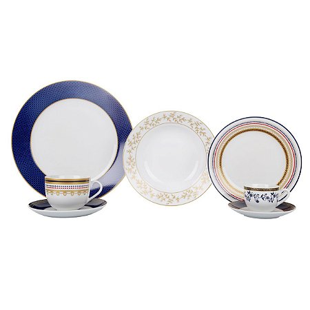 APARELHO DE JANTAR 42 PECAS ROYALTY EM PORCELANA SUPER WHITE