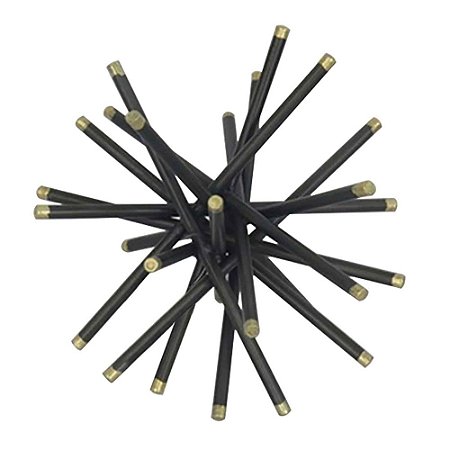 P DECORATIVA DE METAL PRETO COM DETALHES DOURADO