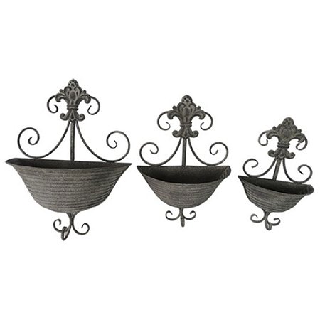 CJ DE FLOREIRAS DE FERRO 3 PCS G 35X16.5X44 CM M 26.5