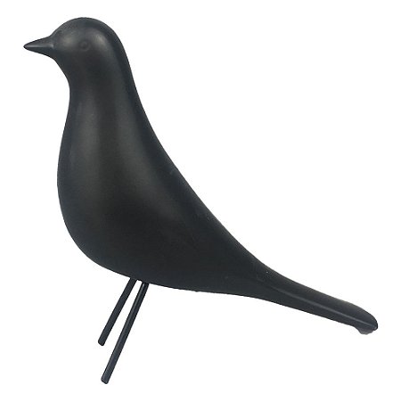 PASSARO DE CERAMICA PRETO 14,5CM X 5CM X 15,5CM