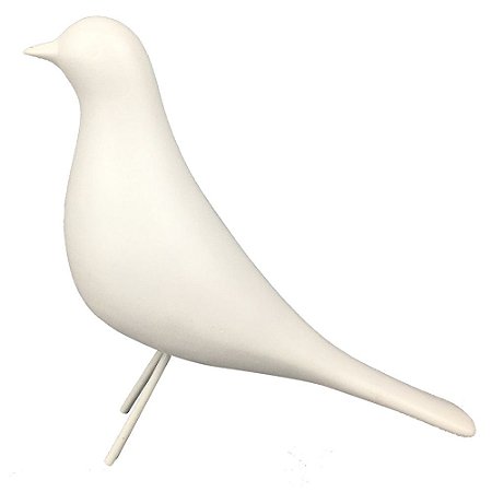 PASSARO DE CERAMICA BRANCO 14,5CM X 5CM X 15,5CM