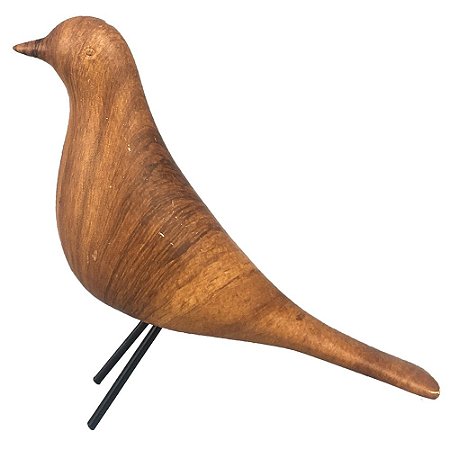 PASSARO DE CERAMICA ESTILO MADEIRA 14,5CM X 5CM X 15,5CM