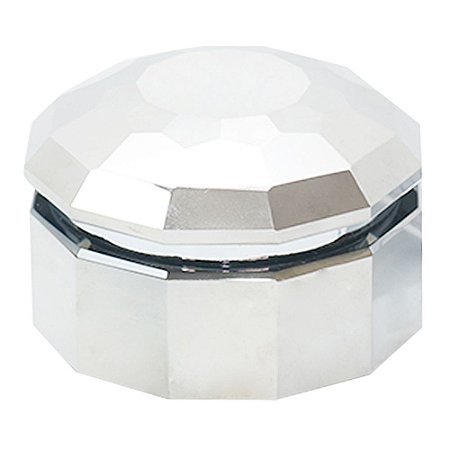 PORTA JÓIAS DE CRISTAL PRATA 10.5CM X 10.5CM X 6,8CM