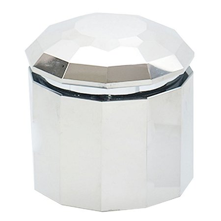 PORTA JÓIAS DE CRISTAL PRATA 10CM X 10CM X 10,7CM