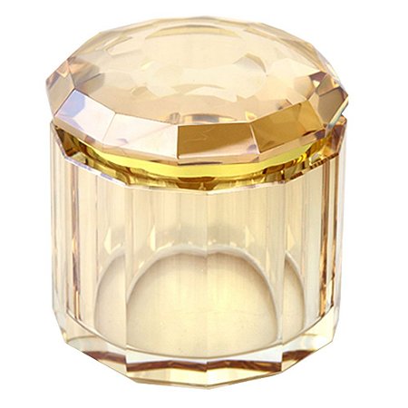 PORTA JÓIAS DE CRISTAL AMBAR 10CM X 10CM X 10,7CM