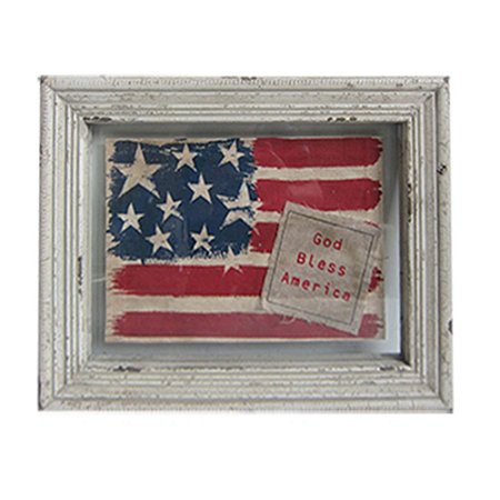 QUADRO MADEIRA DECOR US FLAG GOD BLESS AMERICA 48 X 37 X 4 C