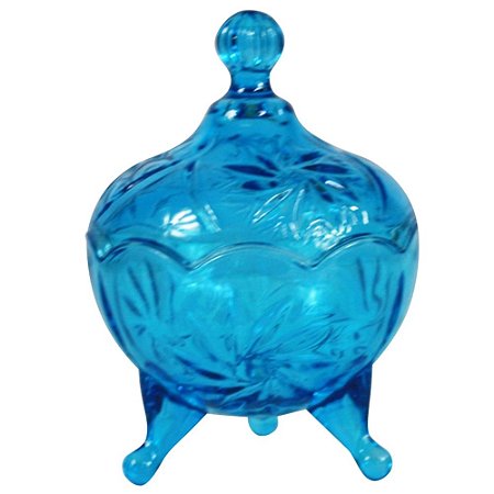 POTE VIDRO MY LOVELY GRANMA AZUL 9.5 X 9.5 X 13 CM