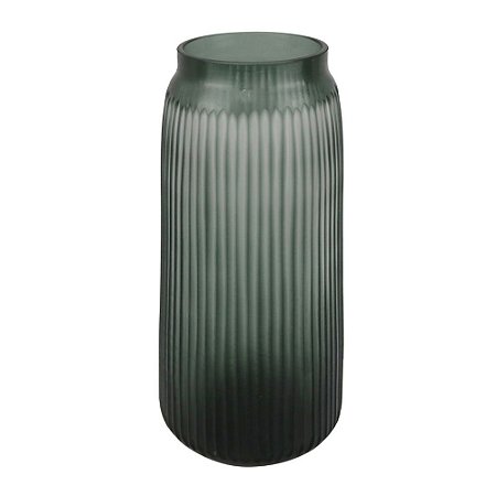 VASO EM VIDRO VERDE D18CM X 36CM