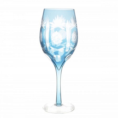 CJ. DE TACAS DE CRISTAL LAPIDADO - 6 PCS - AZUL CLARO - 350