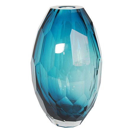 VASO DE VIDRO AZUL 18CM X 18CM X 29CM