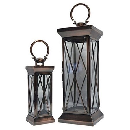 CJ DE LANTERNAS ACO INOXIDAVEL NA COR COBRE  - 2 PCS  - G 19