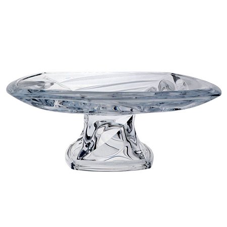 PRATO PARA BOLO FACET COM PE EM CRISTAL ECOLOGICO L39,6XP39,6XA11,3CM