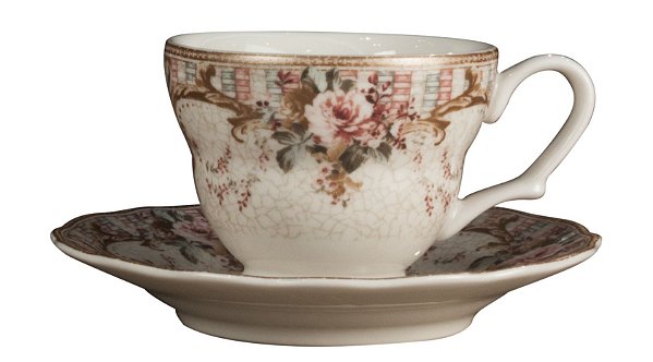 JOGO DE 12 PEÇAS PARA CHÁ ABINGTON ROSE GOLD EM PORCELANA 150ML