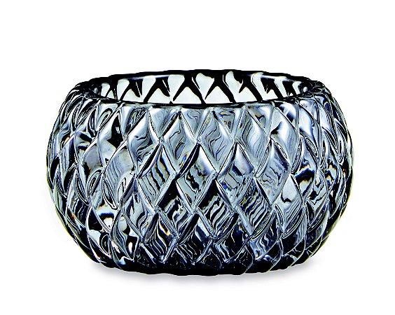 PORTA-VELAS FUME EM VIDRO