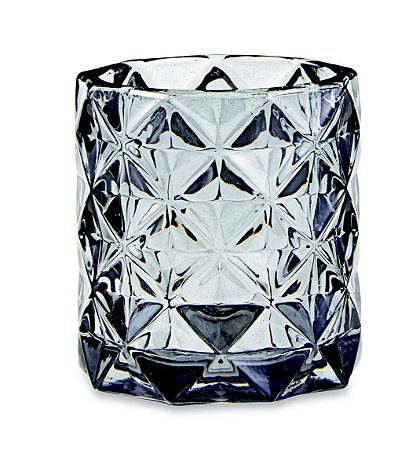 PORTA-VELAS FUME EM VIDRO