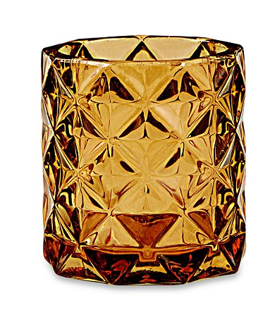 PORTA-VELAS AMBAR EM VIDRO