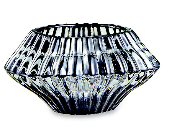 PORTA-VELAS FUME EM VIDRO