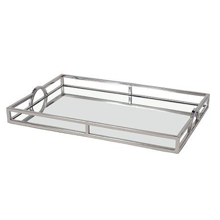 BANDEJA RETANGULAR EM ACO INOX ESPELHADA L56XP36XA6CM