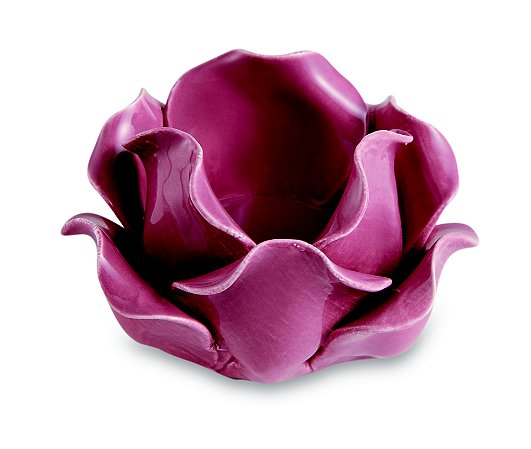 PORTA-VELAS ROSA EM CERÂMICA