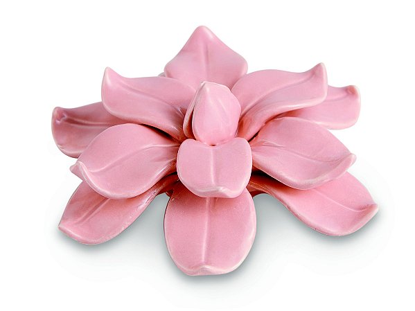 FLOR ROSA EM CERÂMICA