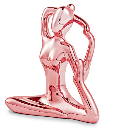 KIT ESCULTURA YOGA ROSE GOLD EM PORCELANA - 3 PCS