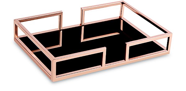 KIT BANDEJA ROSE GOLD EM MET C ESPE PRETO - 3 PCS