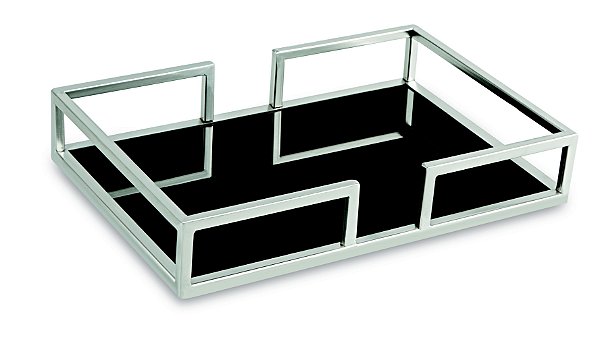 KIT BANDEJA PRA EM MET COM ESPELHO PRETO - 3 PCS